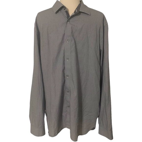 Ted Baker Geometric Blue Button‎ Down Shirt Size 6 - Picture 8 of 8